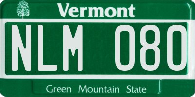 VT license plate NLM080