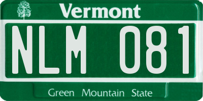 VT license plate NLM081