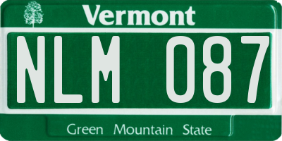 VT license plate NLM087