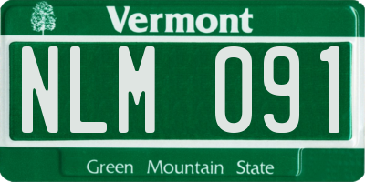VT license plate NLM091