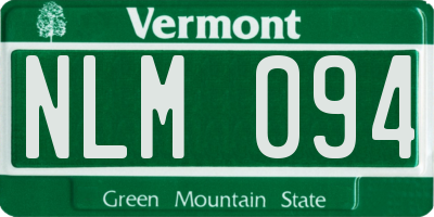 VT license plate NLM094