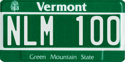 VT license plate NLM100