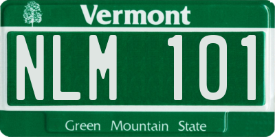VT license plate NLM101