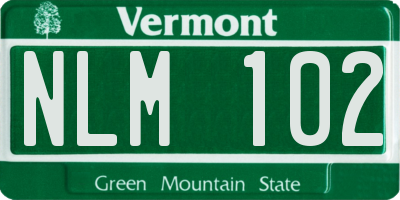 VT license plate NLM102