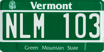 VT license plate NLM103