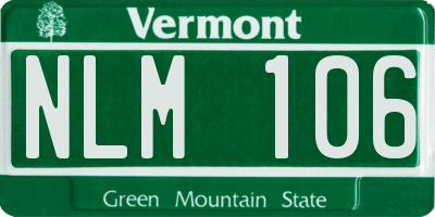VT license plate NLM106