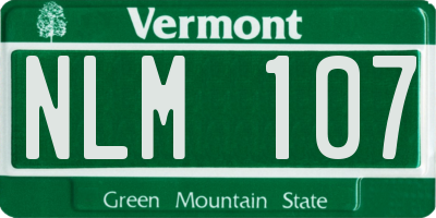 VT license plate NLM107
