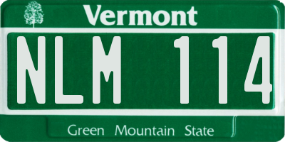 VT license plate NLM114