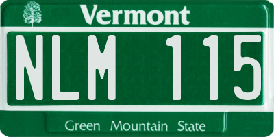 VT license plate NLM115
