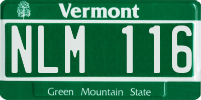VT license plate NLM116