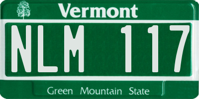 VT license plate NLM117