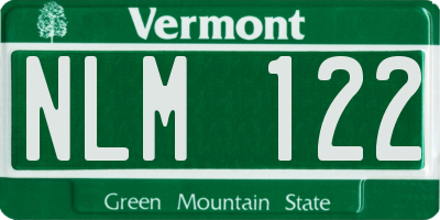 VT license plate NLM122