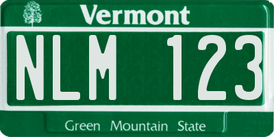 VT license plate NLM123