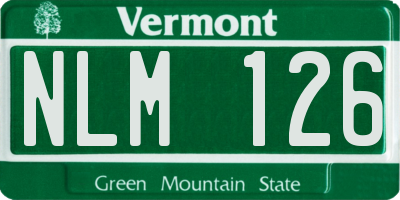 VT license plate NLM126