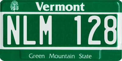 VT license plate NLM128