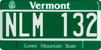 VT license plate NLM132