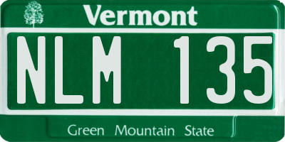 VT license plate NLM135