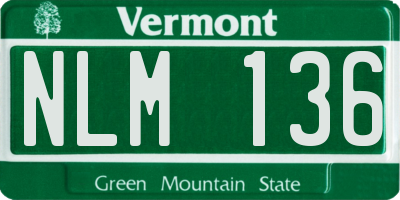 VT license plate NLM136
