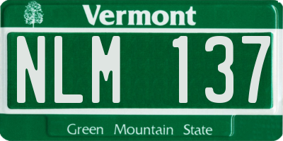 VT license plate NLM137