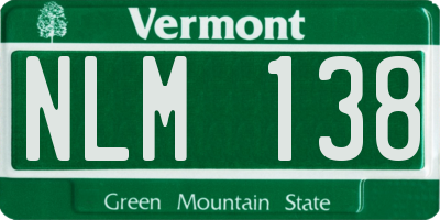 VT license plate NLM138
