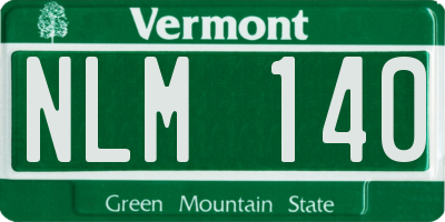 VT license plate NLM140