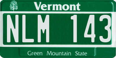 VT license plate NLM143