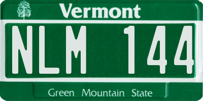 VT license plate NLM144