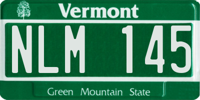 VT license plate NLM145