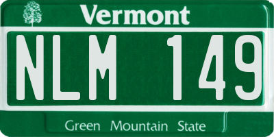 VT license plate NLM149