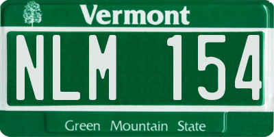 VT license plate NLM154