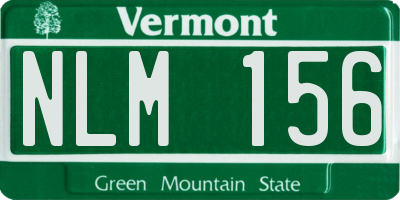VT license plate NLM156