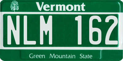 VT license plate NLM162