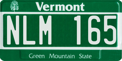VT license plate NLM165