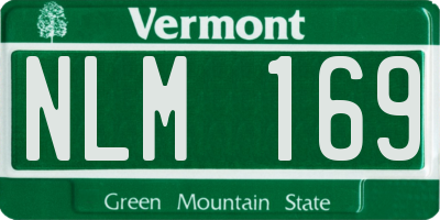 VT license plate NLM169