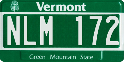 VT license plate NLM172