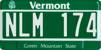 VT license plate NLM174