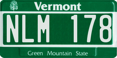 VT license plate NLM178