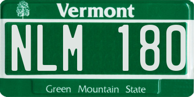 VT license plate NLM180
