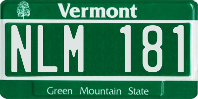 VT license plate NLM181