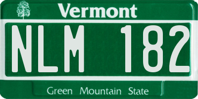 VT license plate NLM182