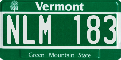 VT license plate NLM183