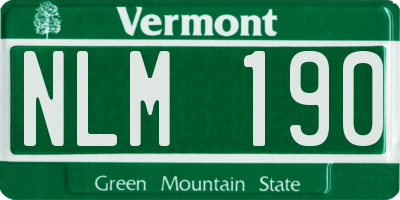 VT license plate NLM190