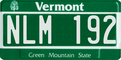 VT license plate NLM192