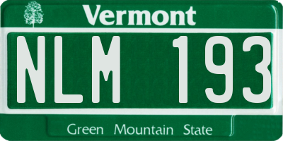 VT license plate NLM193