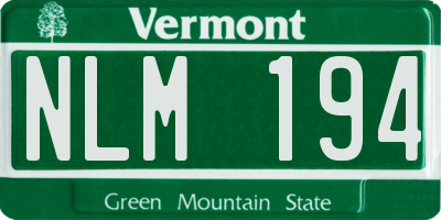VT license plate NLM194