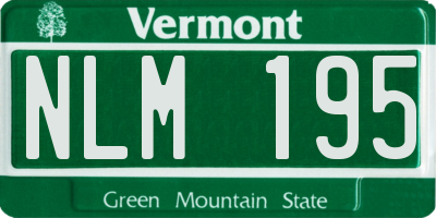 VT license plate NLM195