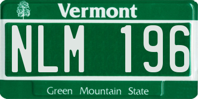 VT license plate NLM196