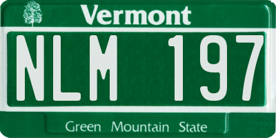 VT license plate NLM197