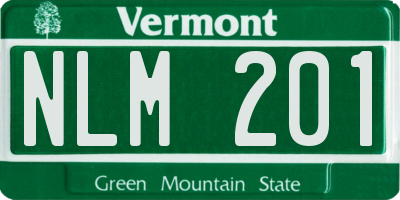VT license plate NLM201
