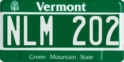 VT license plate NLM202